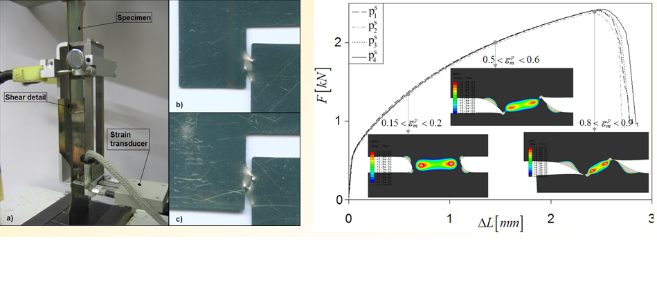 New shear specimen on a tensile testing machine