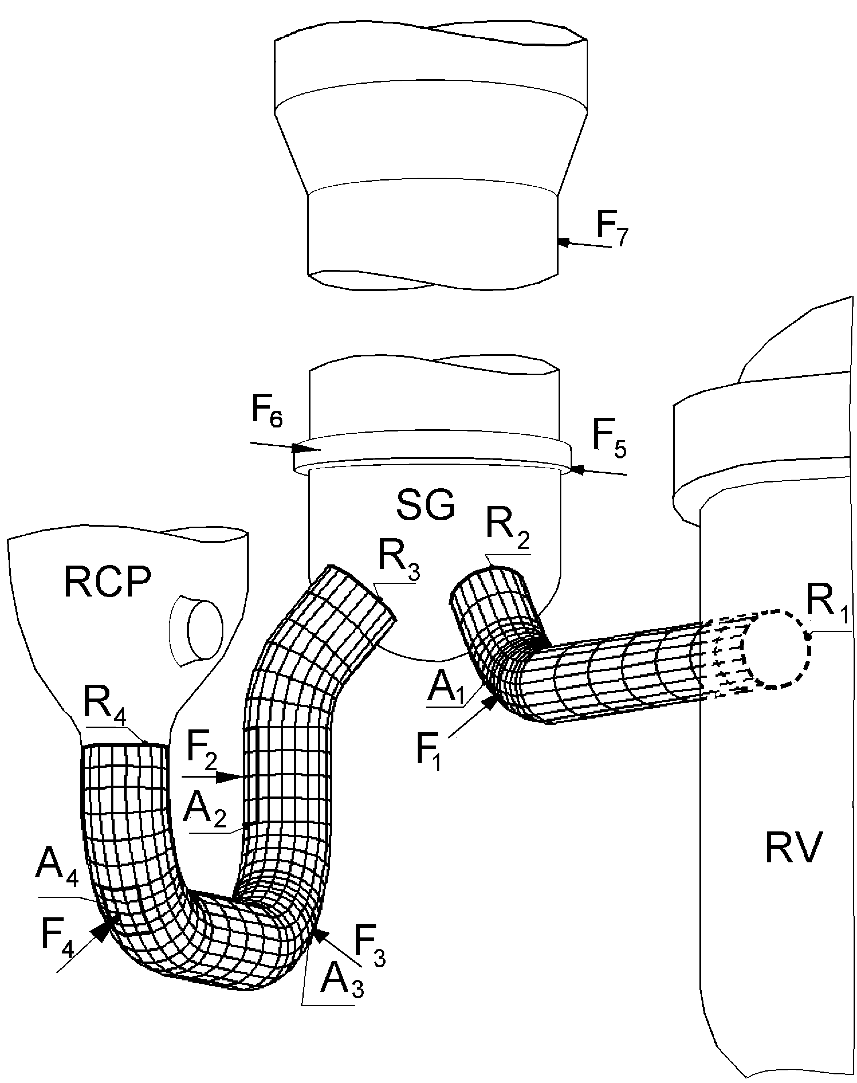 Pipes of the MPP Krško primary loop